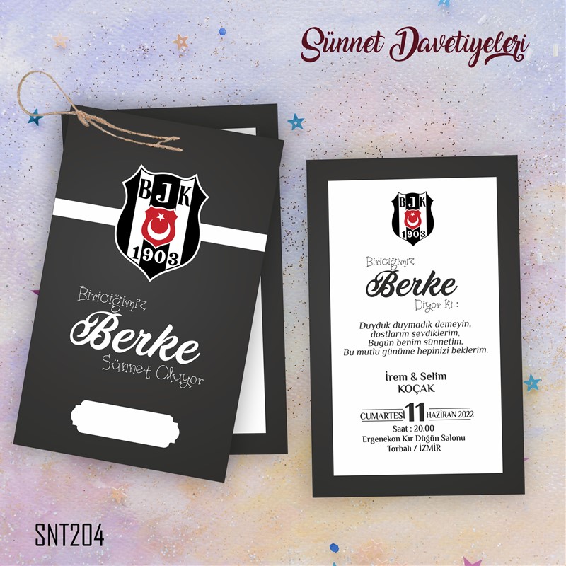 SNT204 İkiz Sünnet Davetiye - SNT204 - Görsel 1
